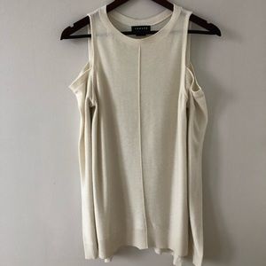 Trouvé Cream Sweater with Shoulder Cut Out Detail